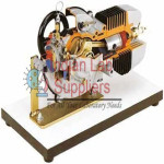 2-Stroke Motorcycle Petrol Engine Model (On Base)